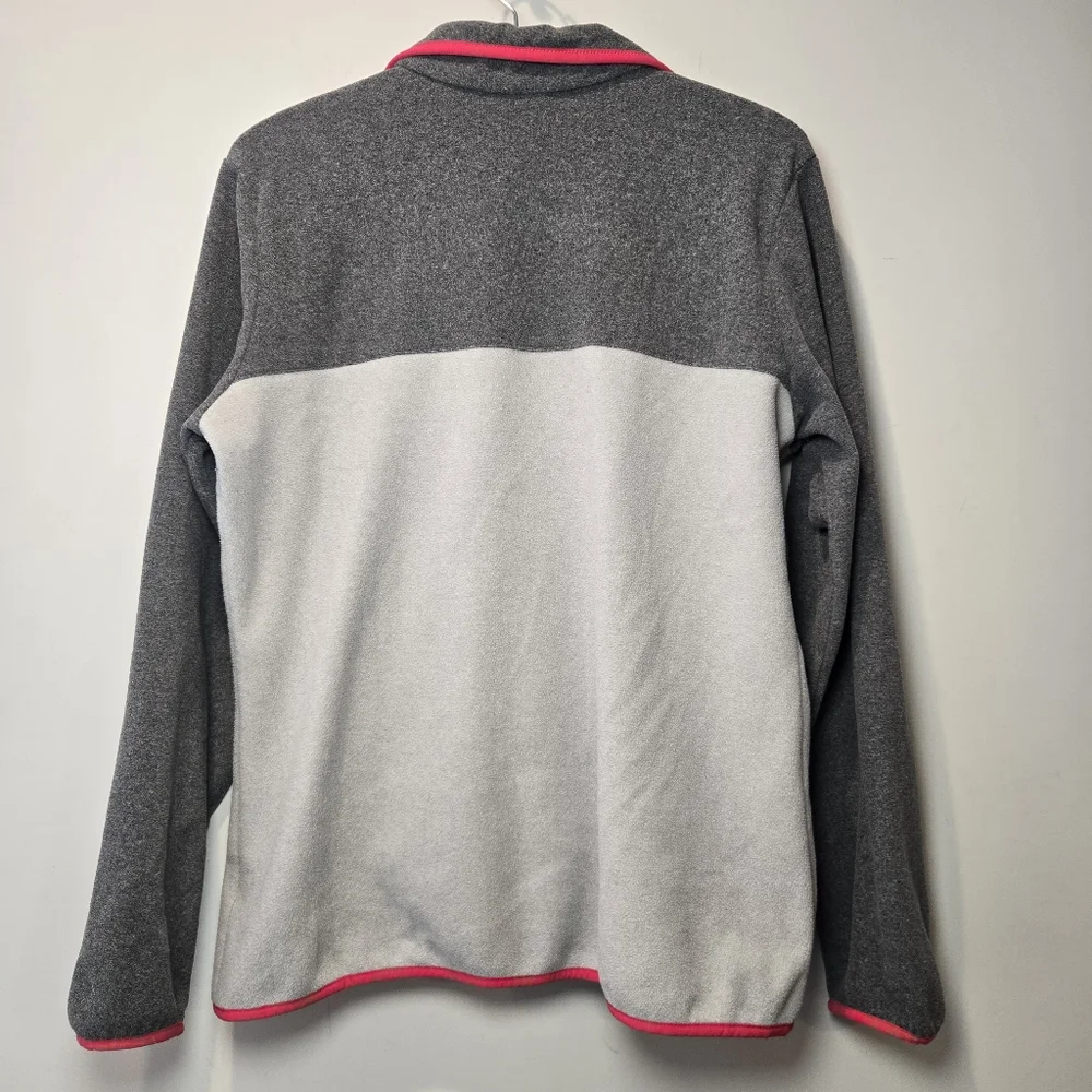 Columbia Fleece Women's Large Pullover 1/4 Snap V Neck Gray Pink